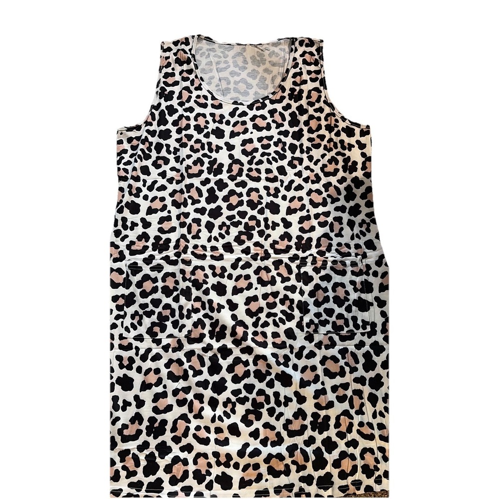 Womens XXL Lightweight Leopard Print Sleeveless Summer Dress - Picture 3 of 3